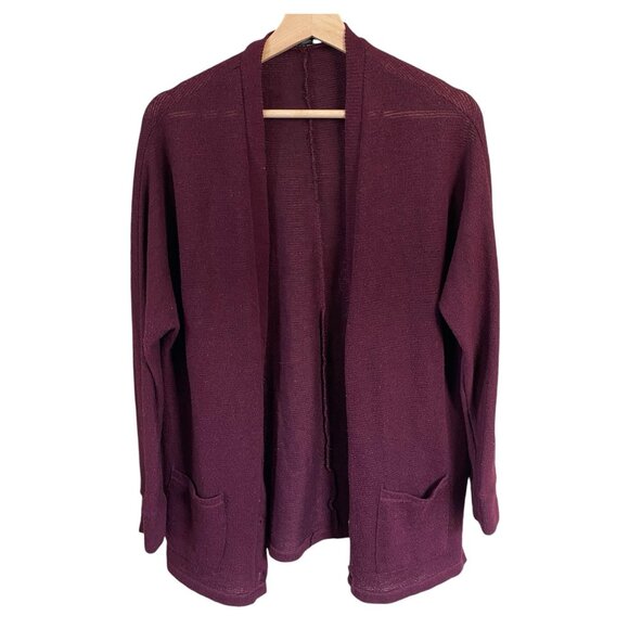 American Eagle Outfitters Maroon Button-up Knit Cardigan Medium - Picture 1 of 10